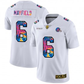 Camiseta Hombre NFL Cleveland Browns Baker Mayfield 6 Nike 2020 Multicolor Blanco